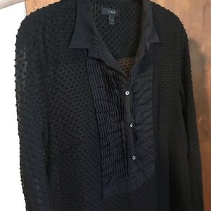 JCrew Swiss dot tuxedo shirt